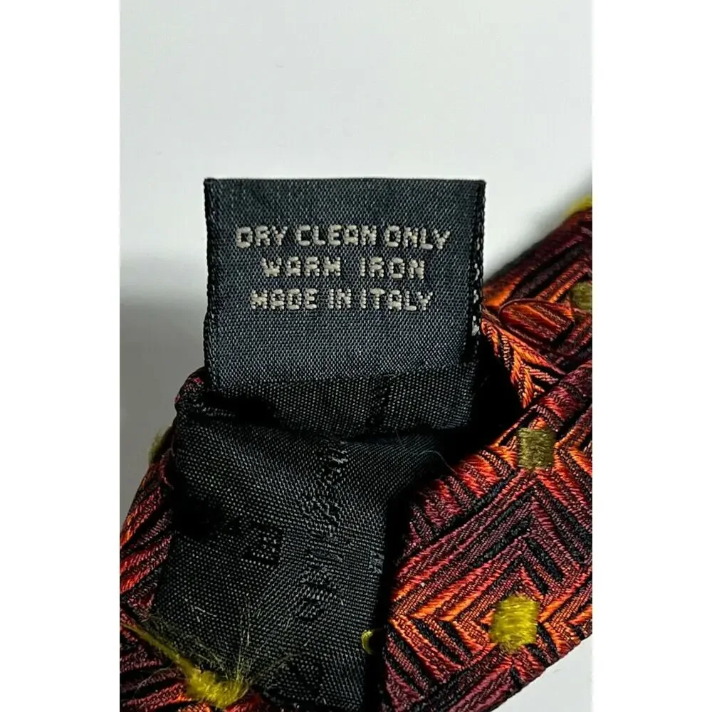 Ermenegildo Zegna Made in Italy Mens Vtg Necktie Brown Gold 100% Silk Luxury Tie - Picture 8 of 10